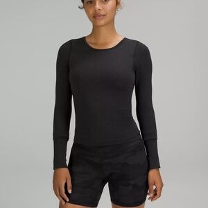Lululemon Ebb to Street Waist-Length Long-Sleeve Shirt | Black | 8